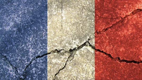France Flag France Flag Cracked Cement Wall — Stock Photo, Image