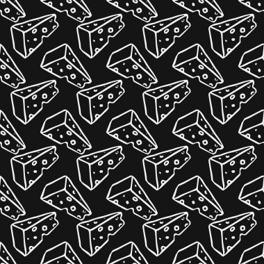 Kusursuz peynir deseni. Peynir simgeleriyle karalama vektör deseni. peynir arkaplanı