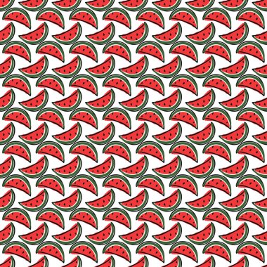 Kusursuz karpuz deseni. Karpuzlu vektör çizimi. Karpuzlu desen