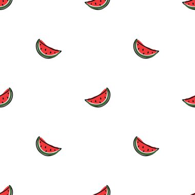 Kusursuz karpuz deseni. Karpuzlu vektör çizimi. Karpuzlu desen