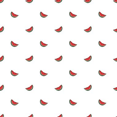 Kusursuz karpuz deseni. Karpuzlu vektör çizimi. Karpuzlu desen