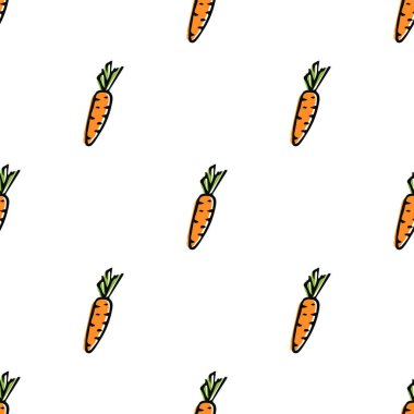 Kusursuz havuç deseni. Havuçlu vektör çizimi. Havuçlu desen