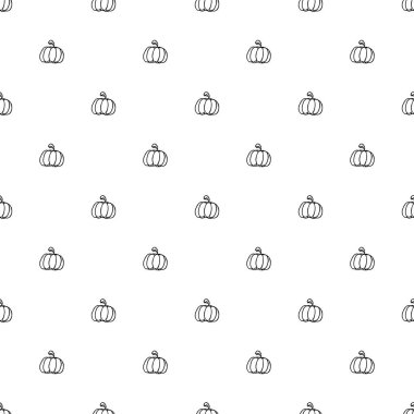 Balkabağı deseni. Kabak ikonlu kusursuz karalama vektörü. Eski balkabağı deseni