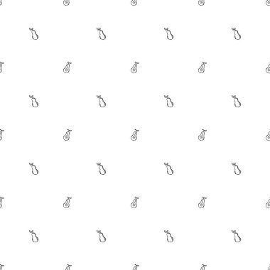 Kusursuz armut deseni. Siyah beyaz armut. Meyveli Doodle vektör illüstrasyonu