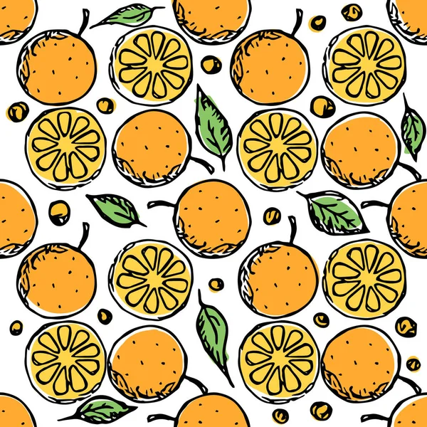 Seamless orange pattern. Colored orange fruit background