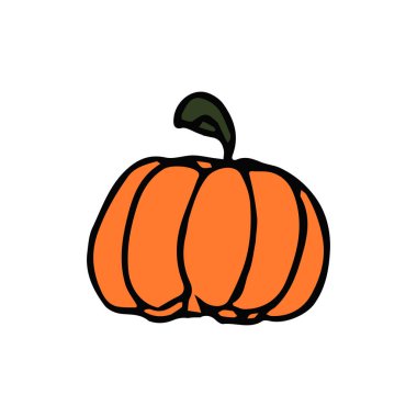 Balkabağı ikonu. Kabaklı Doodle vektör çizimi