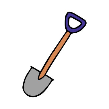 shovel icon. Doodle vector illustration with shovel
