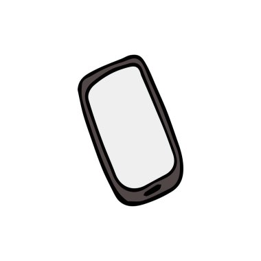 Akıllı telefon simgesi. Akıllı telefonlu Doodle vektör çizimi