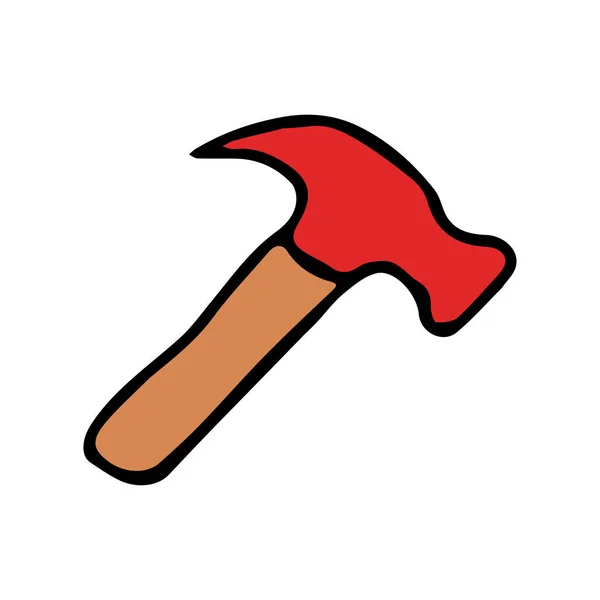 Hammer Icon Doodle Vector Illustration Hammer — 스톡 벡터