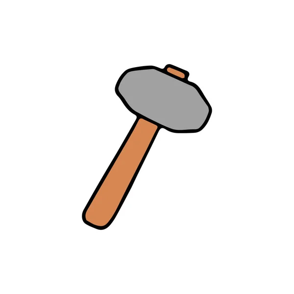 Hammer Icon Doodle Vector Illustration Hammer — Stock vektor