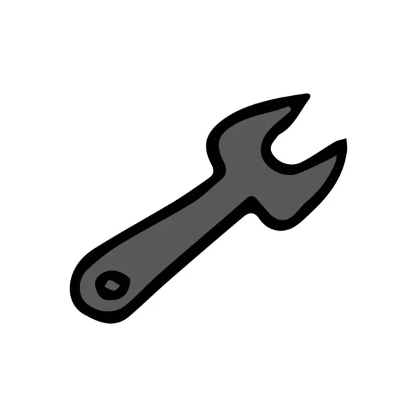 Wrench Icon Doodle Vector Illustration Wrench — Vetor de Stock