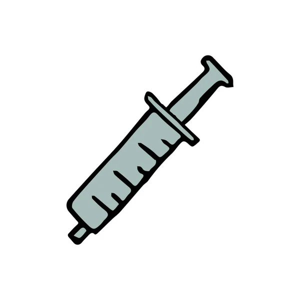 Medizinische Spritze Ikone Doodle Vektor Illustration Mit Medizinischer Spritze — Stockvektor