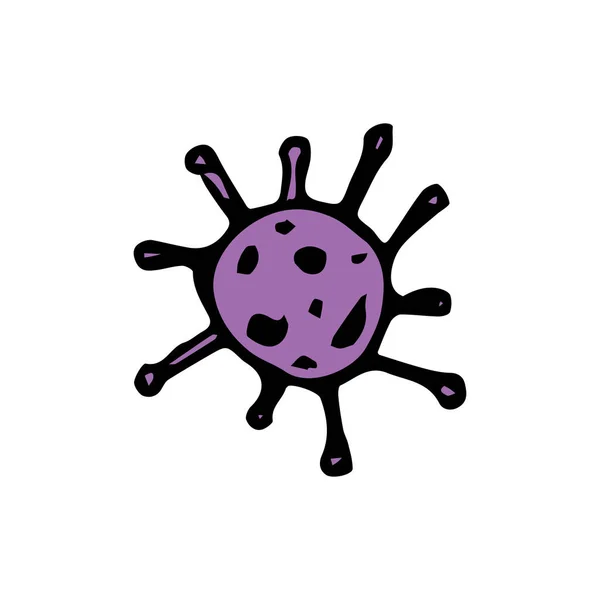 Ikon Virus Ilustrasi Vektor Doodle Dengan Virus - Stok Vektor