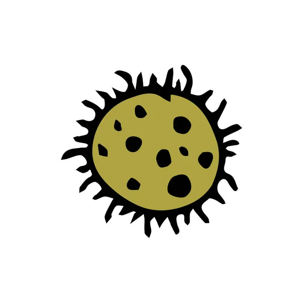 Icona Del Virus Illustrazione Vettoriale Doodle Con Virus — Vettoriale Stock