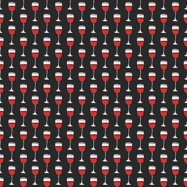 Kusursuz şarap kalıbı. Şarap ikonlu vektör çizimi. Şarapla desen