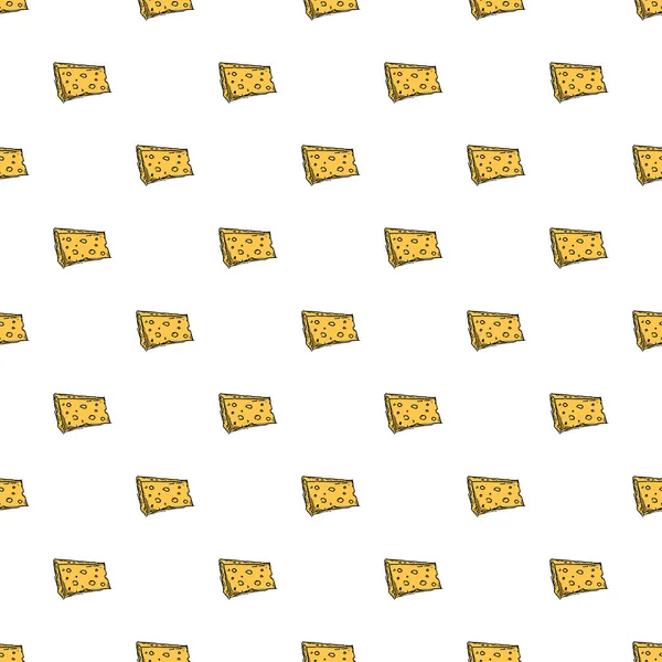 Motif Fromage Sans Couture Modèle Vectoriel Doodle Avec Des Icônes — Image vectorielle