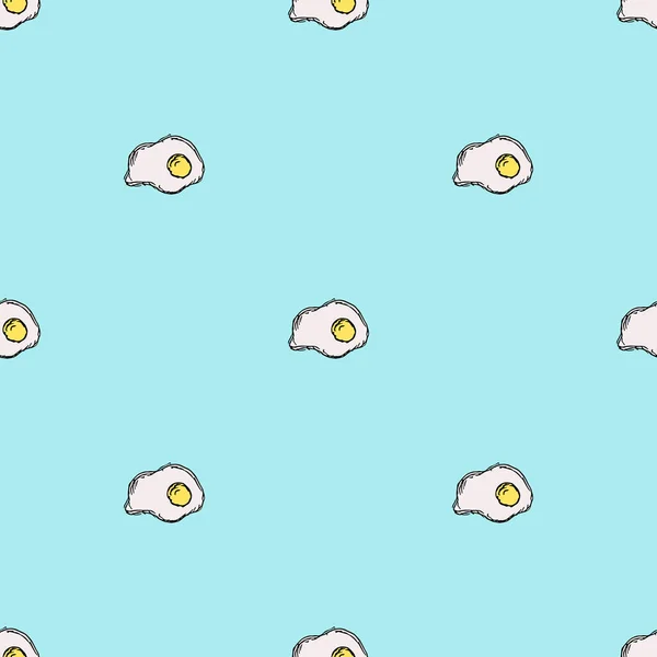 Seamless Pattern Egg Icons Colored Egg Background Doodle Vector Eggs — Stock vektor