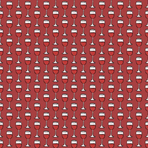 Seamless Wine Pattern Vector Doodle Illustration Wine Icon Pattern Wine — Stock Vector