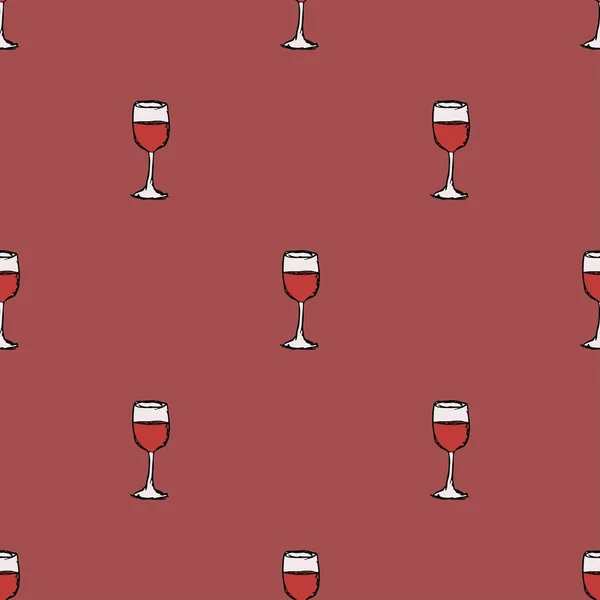 Modèle Vin Sans Couture Illustration Vectorielle Gribouillage Avec Icône Vin — Image vectorielle