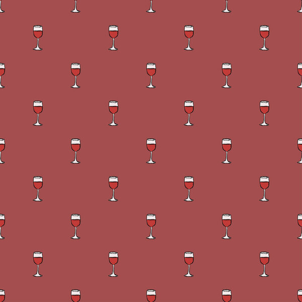 seamless wine pattern. vector doodle illustration with wine icon. pattern with wine