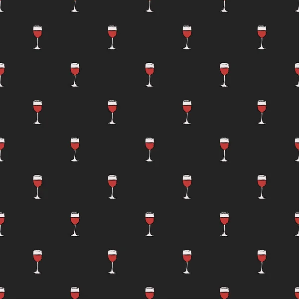 Modèle Vin Sans Couture Illustration Vectorielle Gribouillage Avec Icône Vin — Image vectorielle