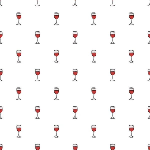 Плавный Винный Узор Векторные Каракули Иконкой Вина Шаблон Вином — стоковый вектор