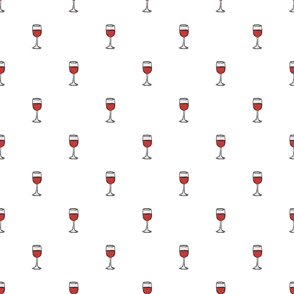 Modèle Vin Sans Couture Illustration Vectorielle Gribouillage Avec Icône Vin — Image vectorielle