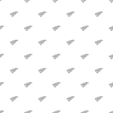 Kusursuz pizza kalıbı. Siyah beyaz pizza arka planı. Doodle vektör pizza çizimi