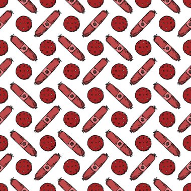 Kusursuz et deseni. Et ikonlu vektör çizimi. Etli desen