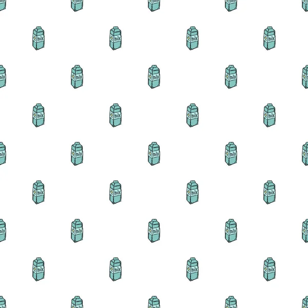 Pattern Milk Vector Doodle Illustration Milk Icon Seamless Milk Pattern — Vetor de Stock