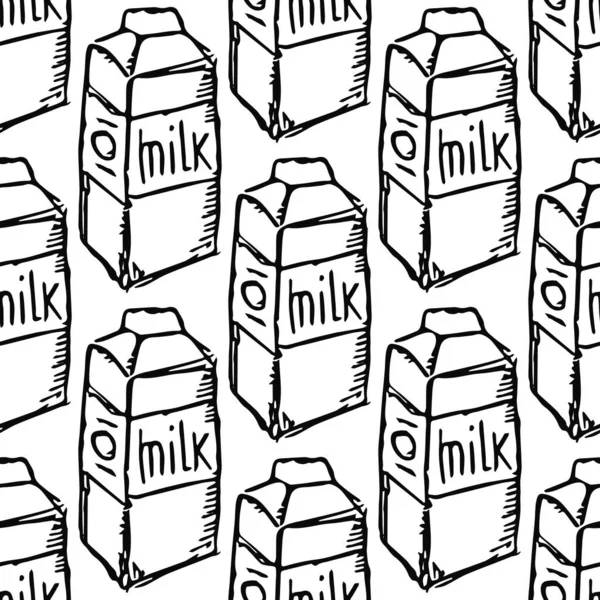 Шаблон Молоком Векторная Картинка Изображением Молока Бесшовный Молочный Рисунок — стоковый вектор