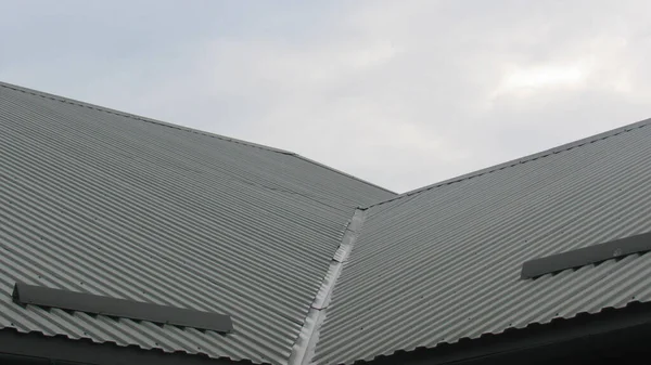 Metal Profile Roofing Replacement Coating House Roof Repair — Stock Photo, Image