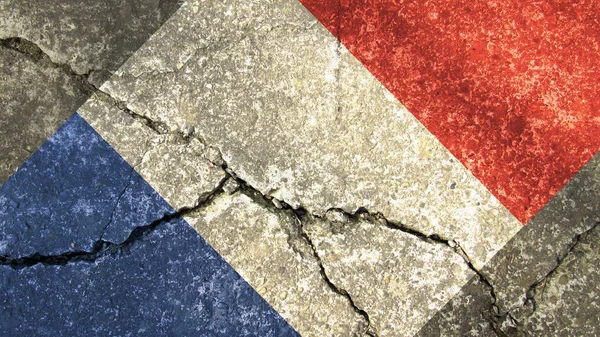 France Flag France Flag Cracked Cement Wall — Φωτογραφία Αρχείου