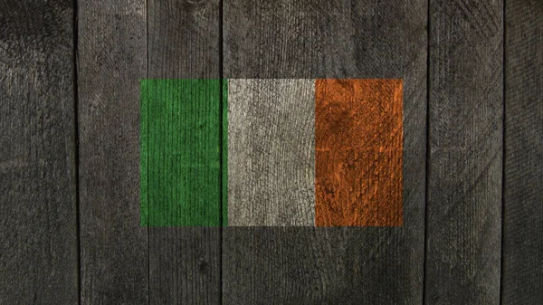 Bandera Irlanda Bandera Irlanda Sobre Fondo Madera —  Fotos de Stock