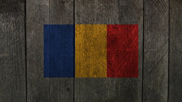 摩尔多瓦国旗 木制背景上的摩尔多瓦国旗 — 图库照片