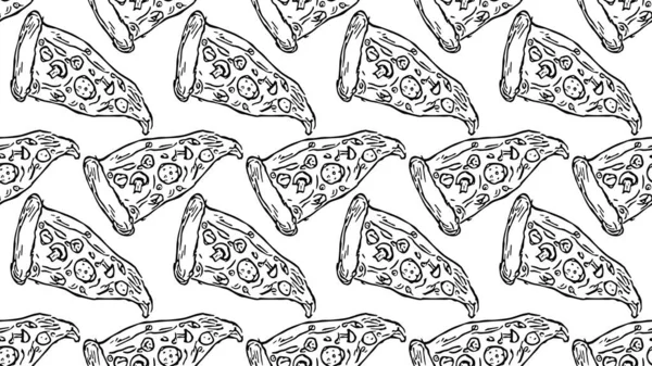 Horizontal Pizza Background Pizza Pattern — Fotografia de Stock