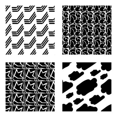 set of different seamless abstract patterns. doodle vector abstract background