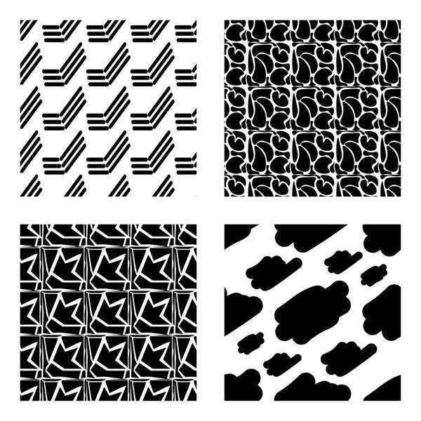 Conjunto Diferentes Patrones Abstractos Sin Costura Doodle Vector Fondo Abstracto — Vector de stock