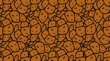 Horizontal seamless colored croissant pattern. Doodle vector with croissants icons