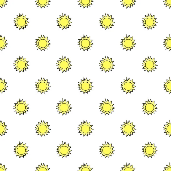 Doodle Vector Illustration Sun Seamless Space Pattern Cosmos Background — Stockvector