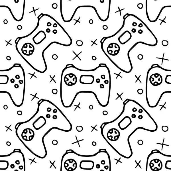 Pattern Gamepad Icons Seamless Gaming Pattern — Vettoriale Stock