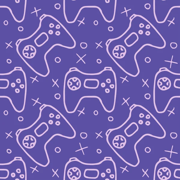 Pattern Gamepad Icons Seamless Gaming Pattern — Vettoriale Stock