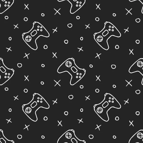 Pattern Gamepad Icons Seamless Gaming Pattern — Vettoriale Stock