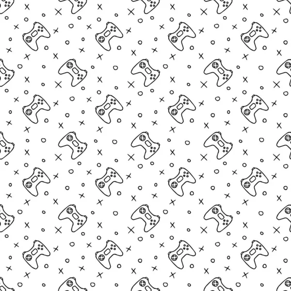 Pattern Gamepad Icons Seamless Gaming Pattern — Vector de stock