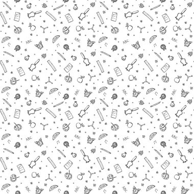 School pattern. Back to school. Doodle school background. Seamless school vector illustration