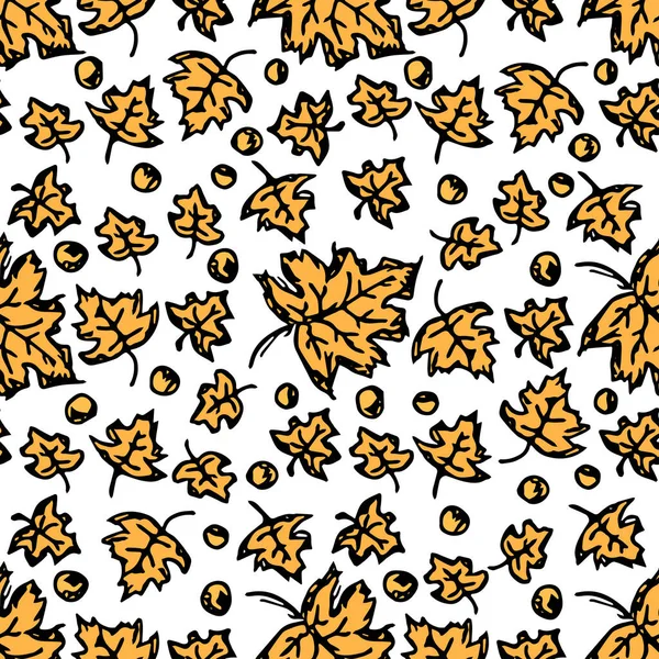 Seamless Autumn Leaves Pattern Autumn Pattern Autumn Maple Leaves — Stockvektor