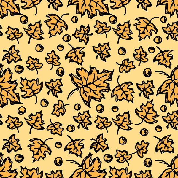 Seamless Autumn Leaves Pattern Autumn Pattern Autumn Maple Leaves — Stockvektor