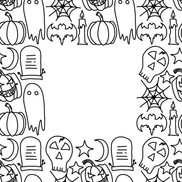 Halloween Frame Place Text Halloween Background — 图库矢量图片