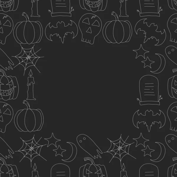Halloween Frame Place Text Halloween Background — Vettoriale Stock