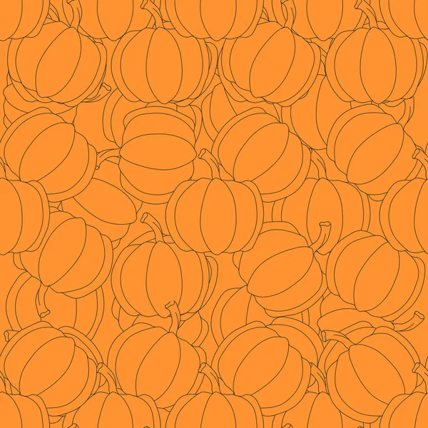 Seamles Halloween Pumpkin Pattern — Stock Vector